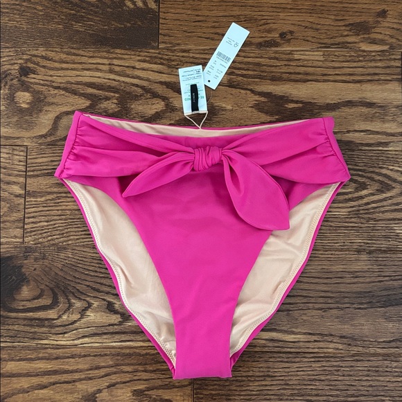 J.Crew Tie high-rise tie bikini bottom Radiant Fuchsia Medium - Picture 5 of 12